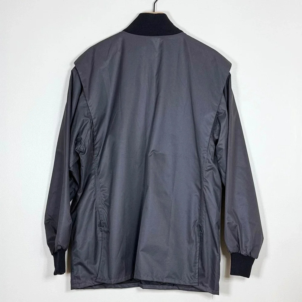 Bob Allen Mens Shooting Jacket Large Gray Quilted Recoil Pad Trap Skeet Hunting
